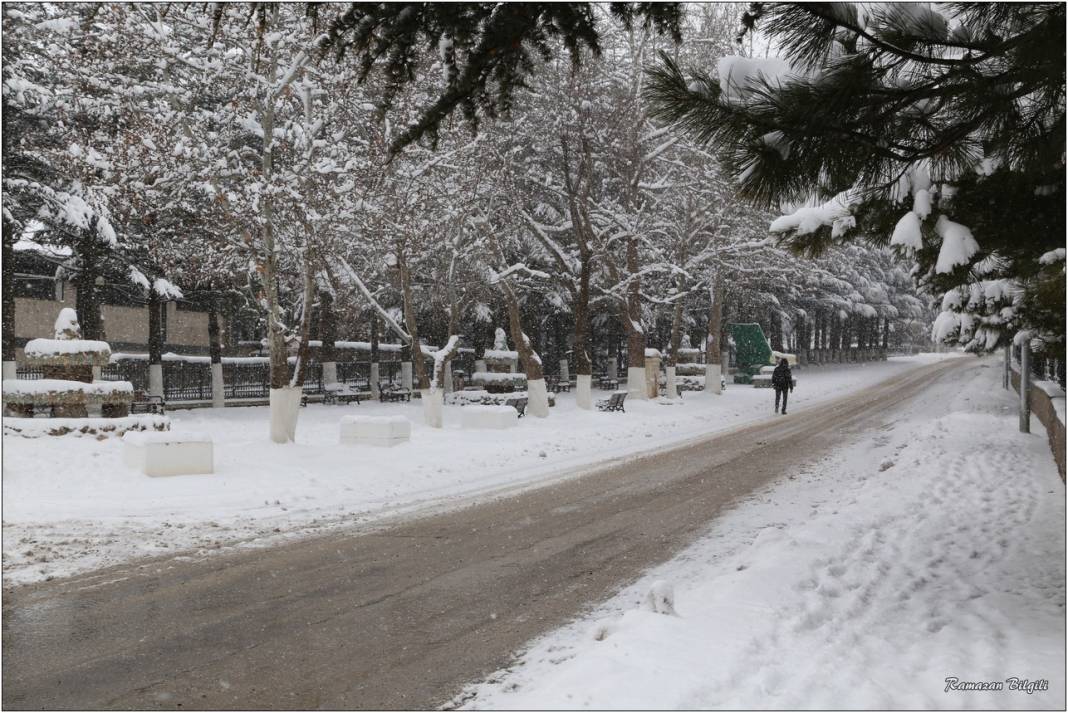 Konya’nın karla kaplı ilçesinden kartpostallık kareler 3